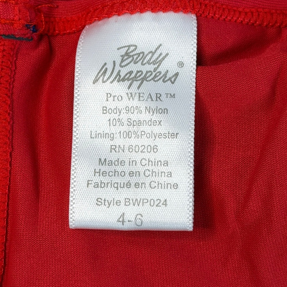 Body‎ Wrappers Red Camisole Leotard Pro WEAR BWP024 Adjustable 4-6 G Like New - Picture 5 of 6